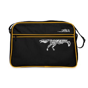 Chemise de cheval pour les amoureux des chevaux - Sac Retro - noir/or - Devant