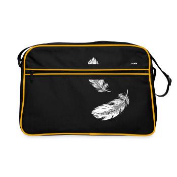 Feathers White Vneck Shirts für Frauen Indianer - Retro Tasche - Schwarz/Gold - Vorne