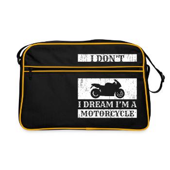 "Ich schnarche nicht, ich träume, ich bin ein - Retro Tasche - Schwarz/Gold - Vorne
