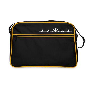 Heartbeat - flocon de neige - hiver - Sac Retro - noir/or - Devant