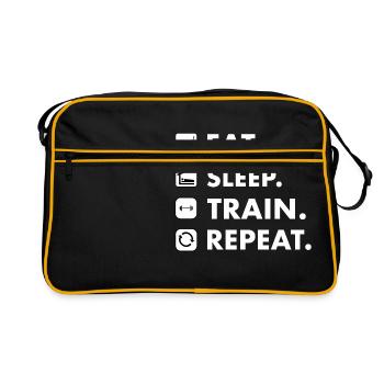 Je m’ennes. Sleep. Train. Repeat. - Sac Retro - noir/or - Devant