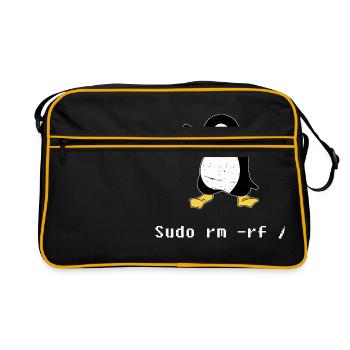 Sudo rm RF Admin Sysadmin Java Linux Gift - Retro Bag - black/gold - Front