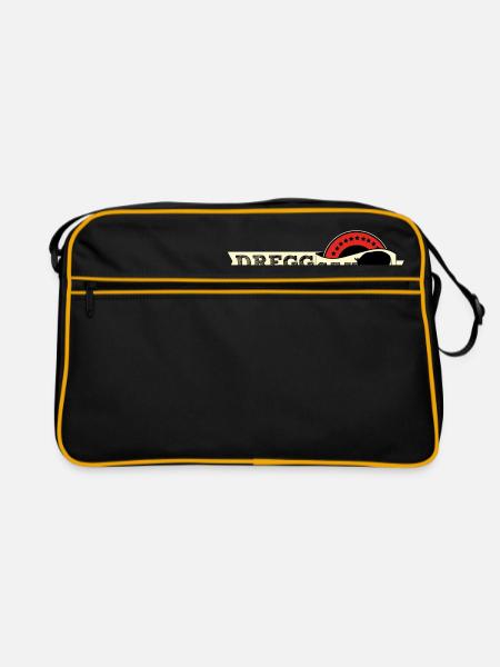 Dreggsau typisch schwäbisch schwäbisch schempfa - Retro Tasche - Schwarz/Gold - Vorne