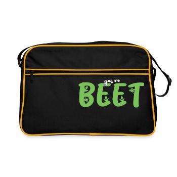 Ich bin gut im Beet Hobbygärtner Gärtner Gala Bau - Retro Tasche - Schwarz/Gold - Vorne
