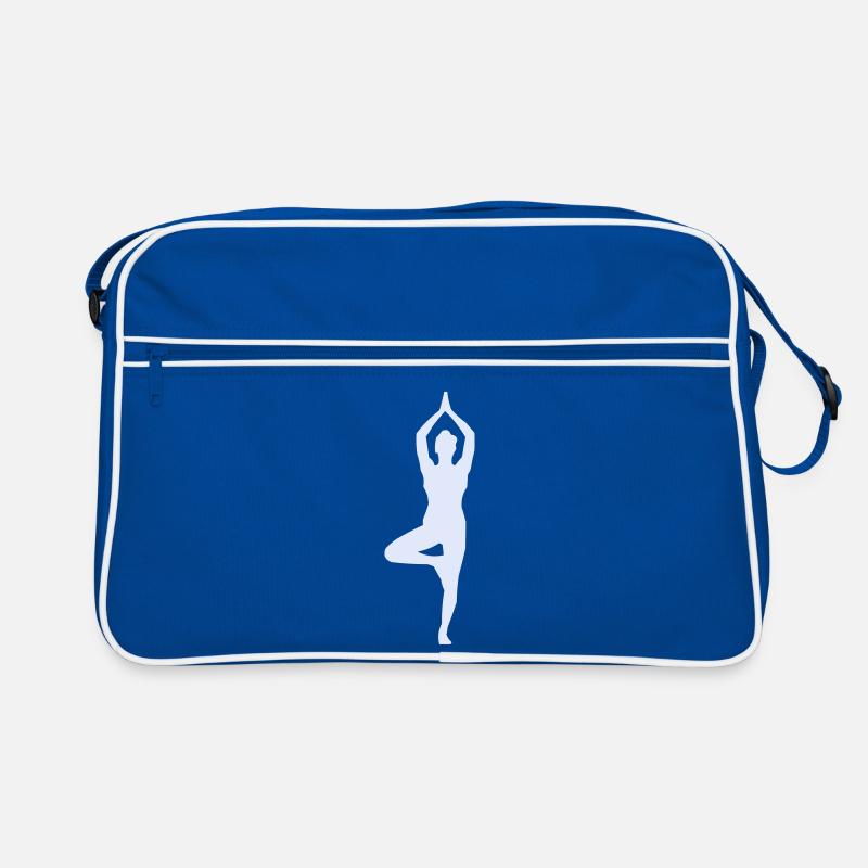 Yogastellung Baum-Pose Silhouette Retro Tasche