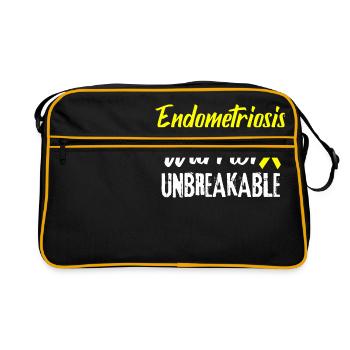 Endometriose-Krankheit Bewusstsein Krieger - Retro Tasche - Schwarz/Gold - Vorne