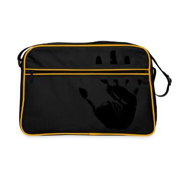Hand handprint fingerprint Stencil - Retro Bag - black/gold - Front