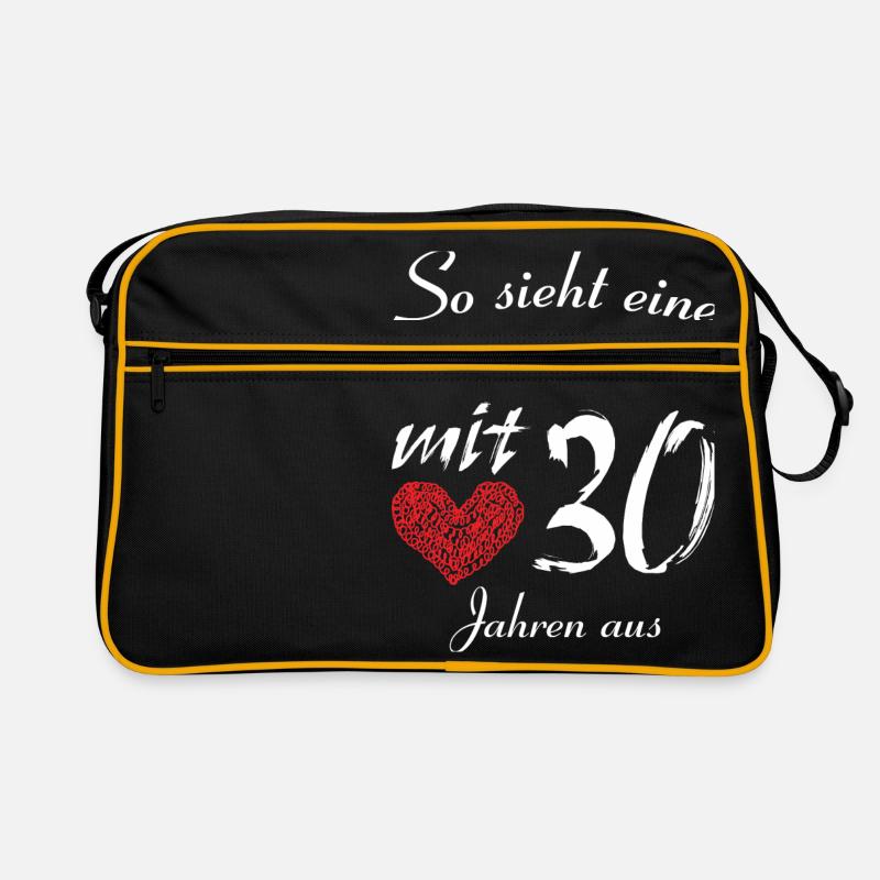 Heiße Mama mit 30 - Retro Tasche - Schwarz/Gold