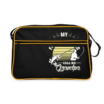Fishing grandpa - Sac Retro - noir/or - Devant