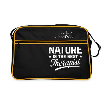 Nature is the best therapist - Retro Tasche - Schwarz/Gold - Vorne