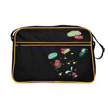 Partysalat in Farbe - Retro Tasche - Schwarz/Gold - Vorne