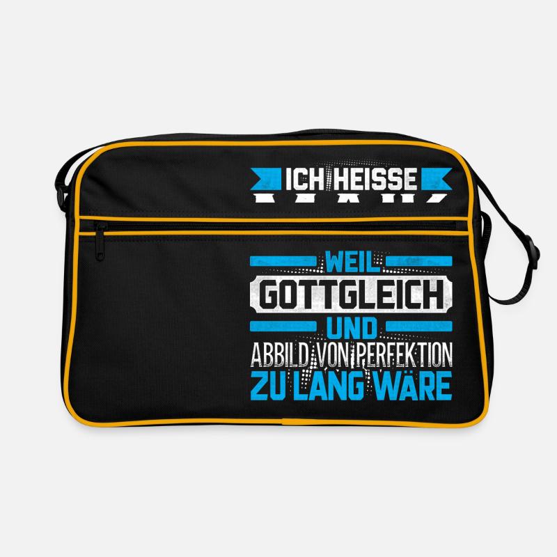 MAIK - Gottgleich - Retro Tasche - Schwarz/Gold
