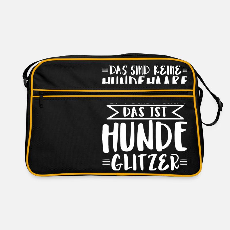 Das ist Hunde Glitzer - Retro Tasche - Schwarz/Gold