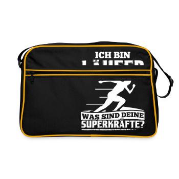 Lustiges Laufen Läufer Shirt Ich Bin Läufer - Retro Tasche - Schwarz/Gold - Vorne