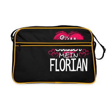 FLORIAN - süss - Retro Tasche - Schwarz/Gold - Vorne
