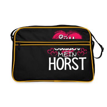 HORST - süss - Retro Tasche - Schwarz/Gold - Vorne