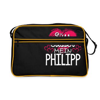 PHILIPP - süss - Retro Tasche - Schwarz/Gold - Vorne
