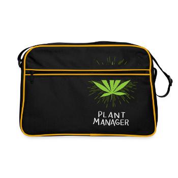 Plant Manager Cannabis Marihuana THC CBD Weed Hanf - Retro Tasche - Schwarz/Gold - Vorne