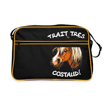 Cheval de trait comtois (texte blanc) - Sac Retro - noir/or - Devant