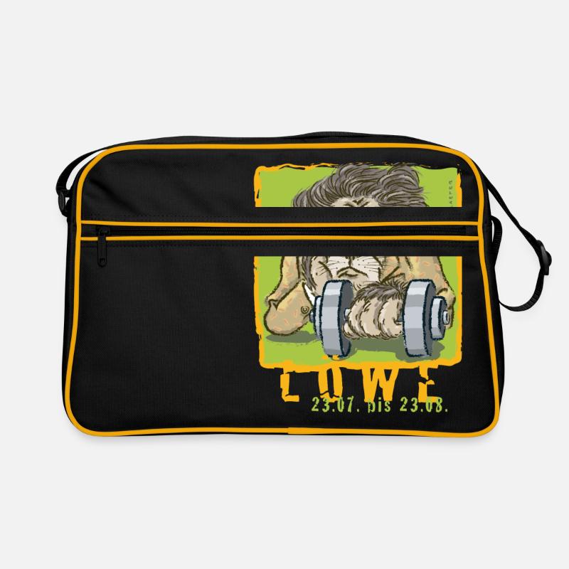 Sternzeichen - Löwe - Retro Tasche - Schwarz/Gold