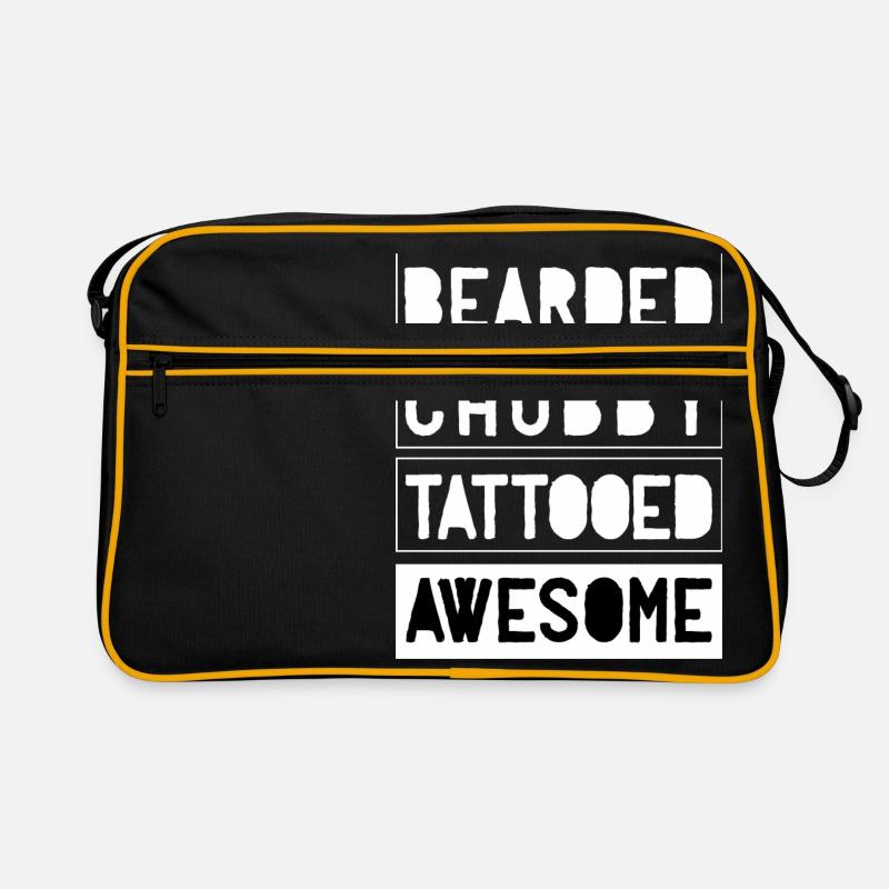 Bearded Chubby Tattooed Awesome - Retro Bag - black/gold