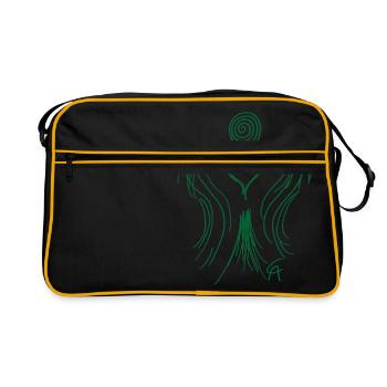 Coeur ange vert - Sac Retro - noir/or - Devant