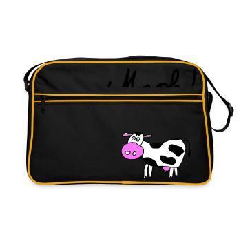 Cow moo - Retro Bag - black/gold - Front