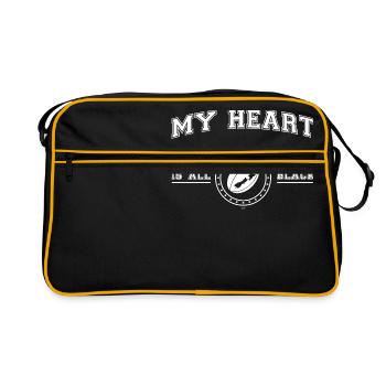 New Zealand My Heart Is All Black - Sac Retro - noir/or - Devant