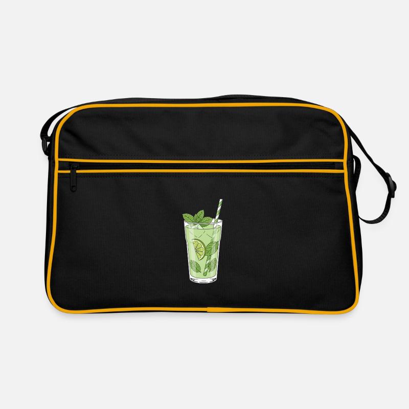 Limetten-Minz Mojito Illustration Retro Tasche