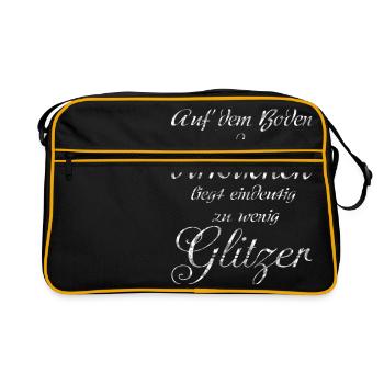 Glitzer - Retro Tasche - Schwarz/Gold - Vorne