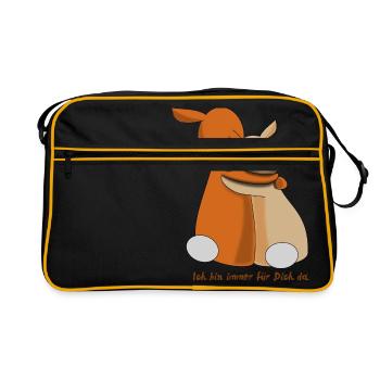 Ich bin immer für Dich da - Retro Tasche - Schwarz/Gold - Vorne