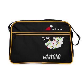 Fleece Navidad sheep - Retro Bag - black/gold - Front