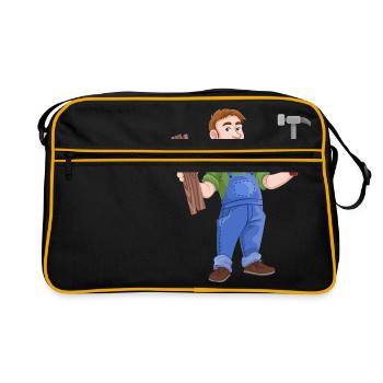 tischler zimmermann schreiner carpenter joiner8 - Retro Tasche - Schwarz/Gold - Vorne