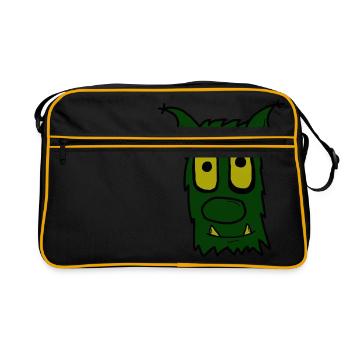 Troll dich! - Retro Tasche - Schwarz/Gold - Vorne