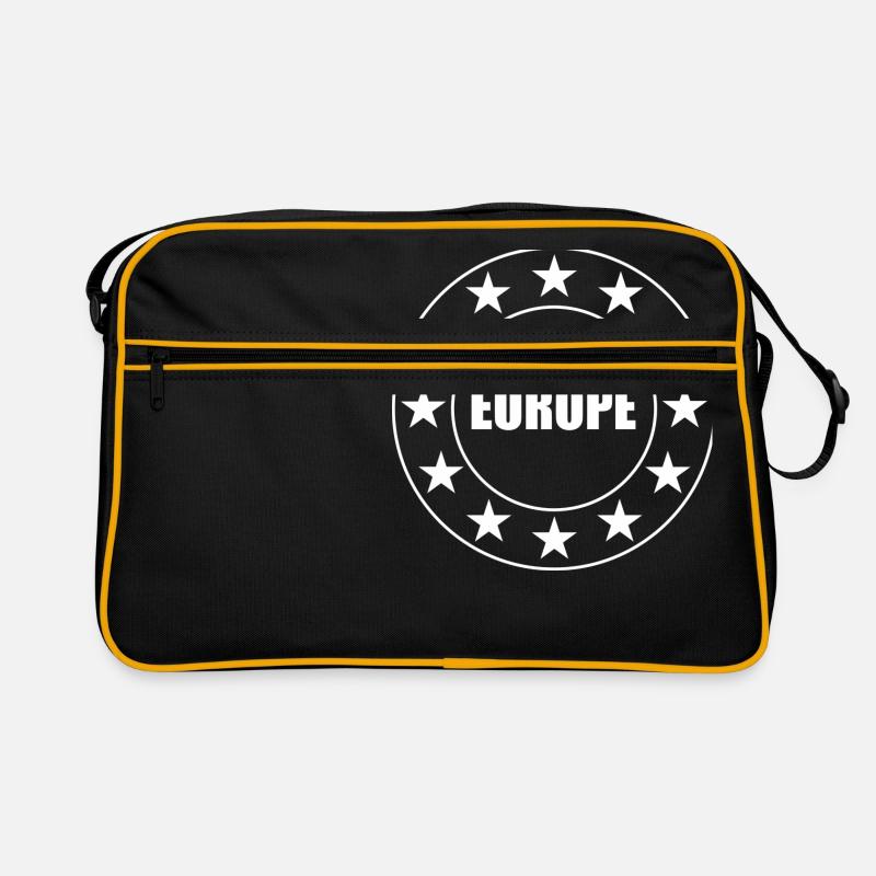 Europe Europe drapeau drapeau noir blanc - Sac Retro - noir/or