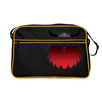 BERSERKER ZWERG WÜTEND, ZORNIG. Choleriker - Retro Tasche - Schwarz/Gold - Vorne
