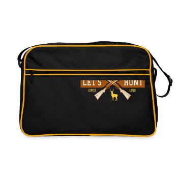 Cadeau chasse chasseur cadeau chasse chasseur chasseresse - Sac Retro - noir/or - Devant