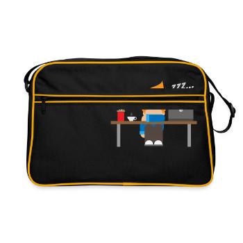 Sleeping - Developer's Night - Gift Idea - Retro Bag - black/gold - Front