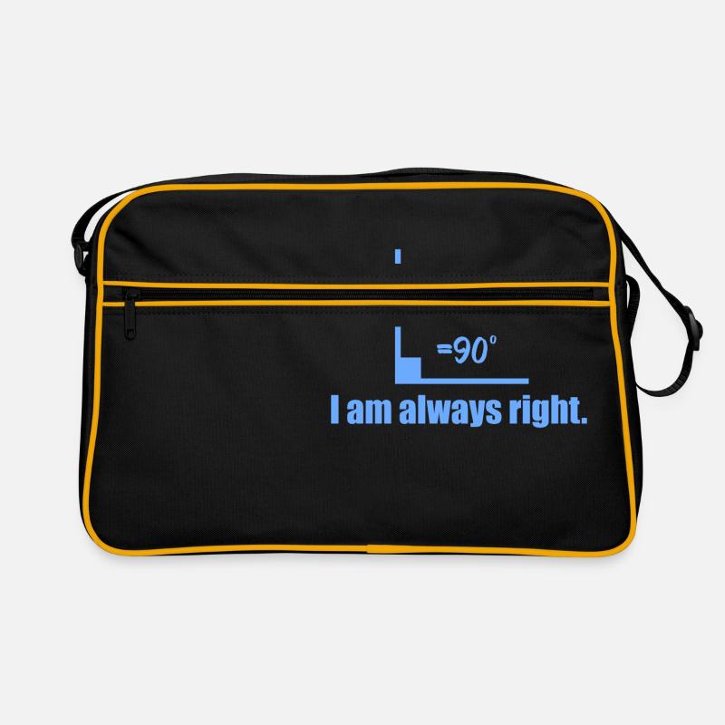 Geek I'm Always Right -Geschenkidee - Retro Tasche - Schwarz/Gold