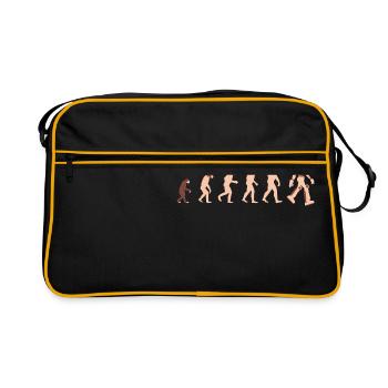 Theorie der Evolution Roboter Zukunft - Geschenkid - Retro Tasche - Schwarz/Gold - Vorne