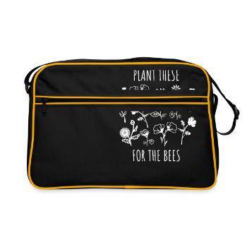 Plant These For The Bees Environmental Activist - Retro Bag - black/gold - Front