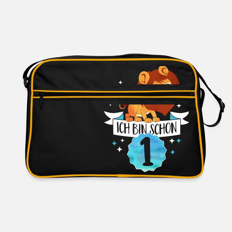 Ich bin schon 1 - Ich bin schon ein Jahr alt -Baby - Retro Tasche - Schwarz/Gold
