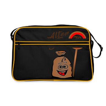 Alter Sack - 70. Geburtstag - 70 - Siebzig - Retro Tasche - Schwarz/Gold - Vorne