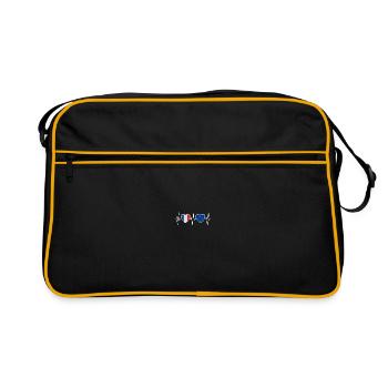 Drapeaux européens de la France et de l’UE - Sac Retro - noir/or - Devant