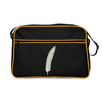 Feather Arc Minimalist Print - Retro Bag - black/gold - Front