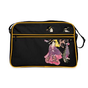 Geisha 5 - Retro Tasche - Schwarz/Gold - Vorne