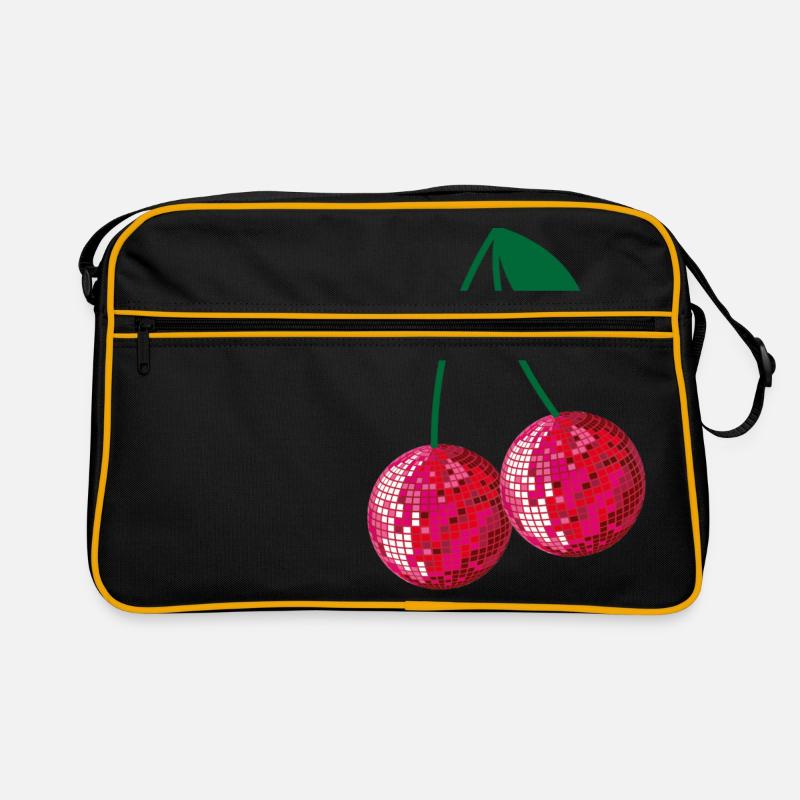 Disco-Kirschen - Retro Tasche - Schwarz/Gold