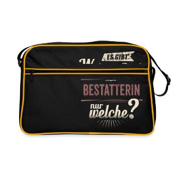 Wichtigere Berufe als - Bestatterin - rot retro - - Retro Bag - black/gold - Front