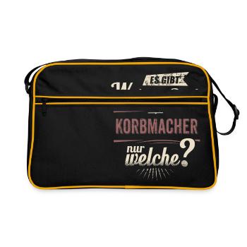 Wichtigere Berufe als - Korbmacher - rot retro - - Retro Bag - black/gold - Front