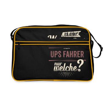 Wichtigere Berufe als - UPS Fahrer - rot retro - - Retro Bag - black/gold - Front